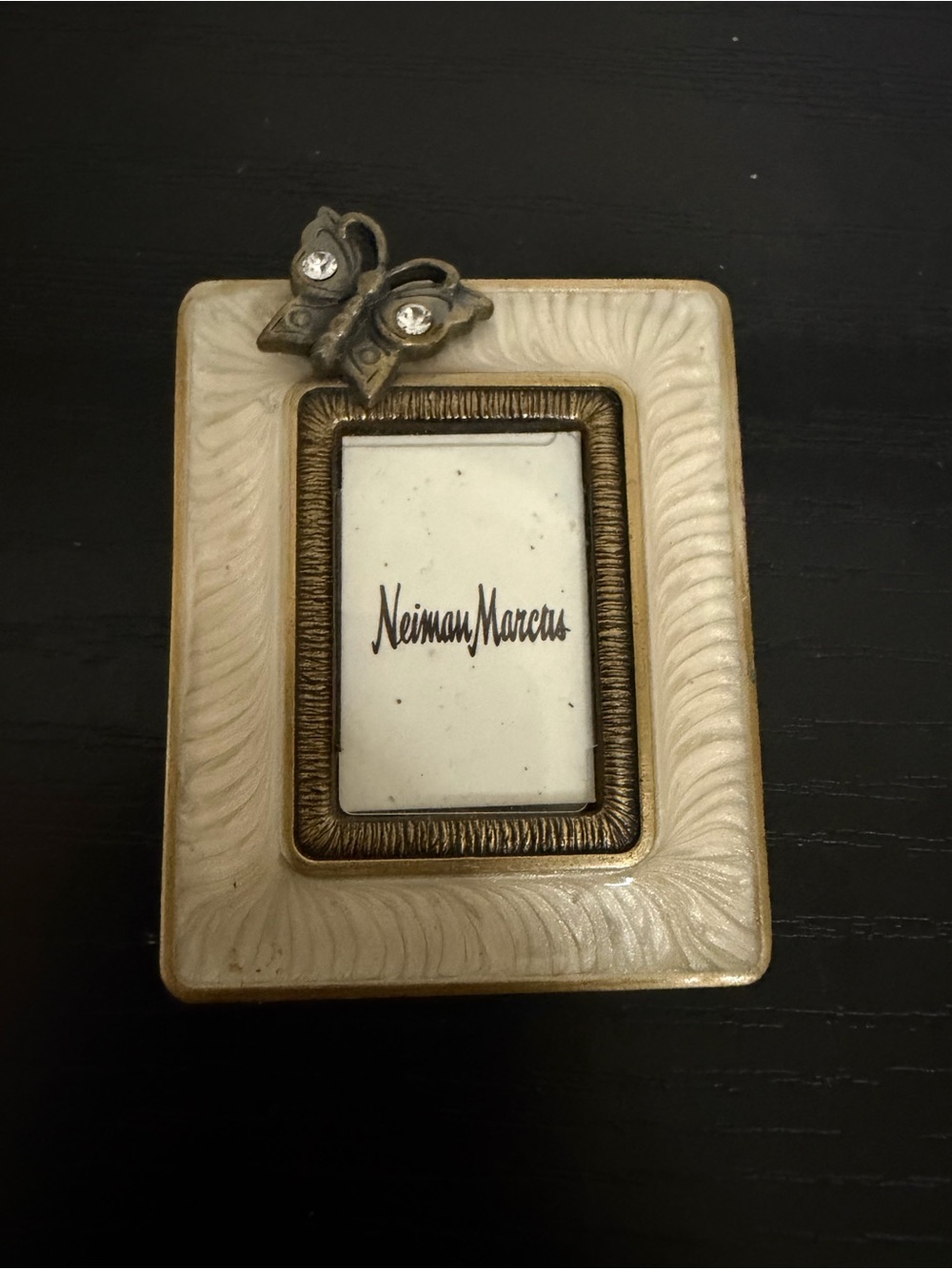 Vintage Jay Strongwater for Neiman Marcus Mini Enameled Butterfly Picture Frame